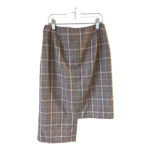 Anderson Bell Size Small Unbalance Skirt Tan Plaid Full Zip